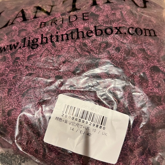 LanTing NWT sz 10 Grape 3 piece formal pantsuit vintage elegant lace top chiffon - Picture 7 of 7